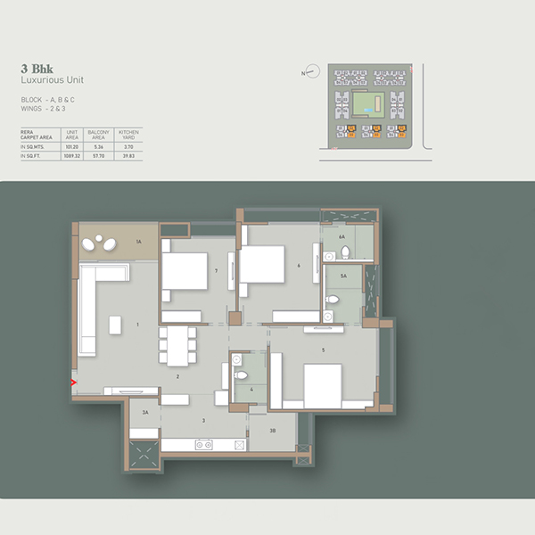 Orchid Picadally 3 BHK 1572sq.ft