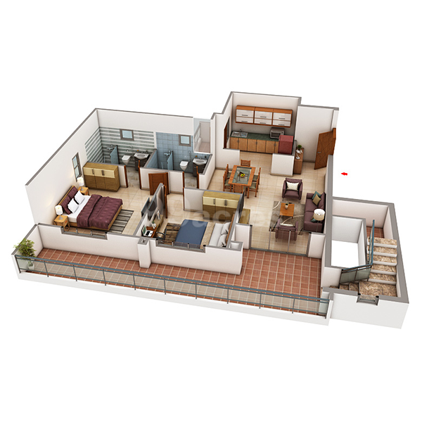 PURVA PROMENADE 2BHK 1232sqft